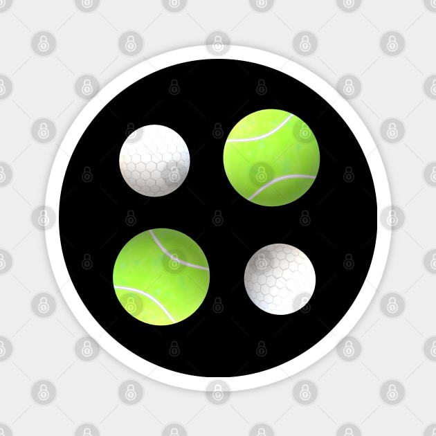 Tennis and Golf Balls for Sports Lovers Magnet by Art By LM Designs 